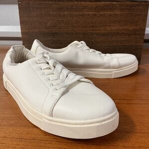 Joie Women Harvard White Leather Classic Universal Lined Court Sneaker Size 9